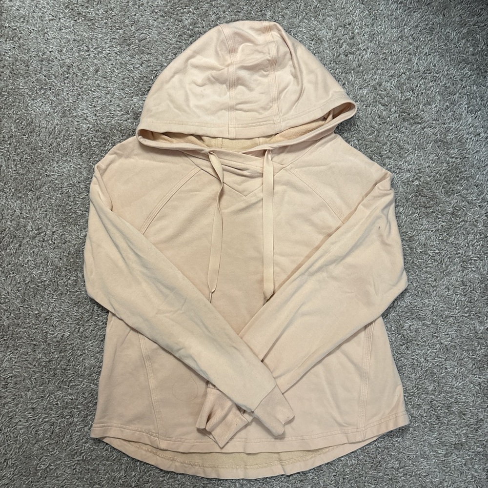 Athleta Pale Yellow Cropped Hoodie
